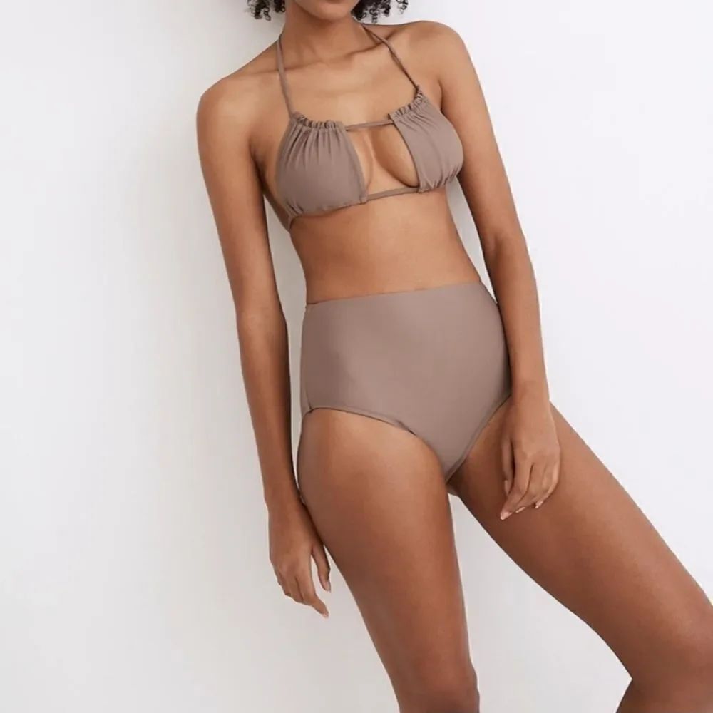 Madewell Second Wave Retro Hi- Waist Bikini Bottoms Sz S NWT